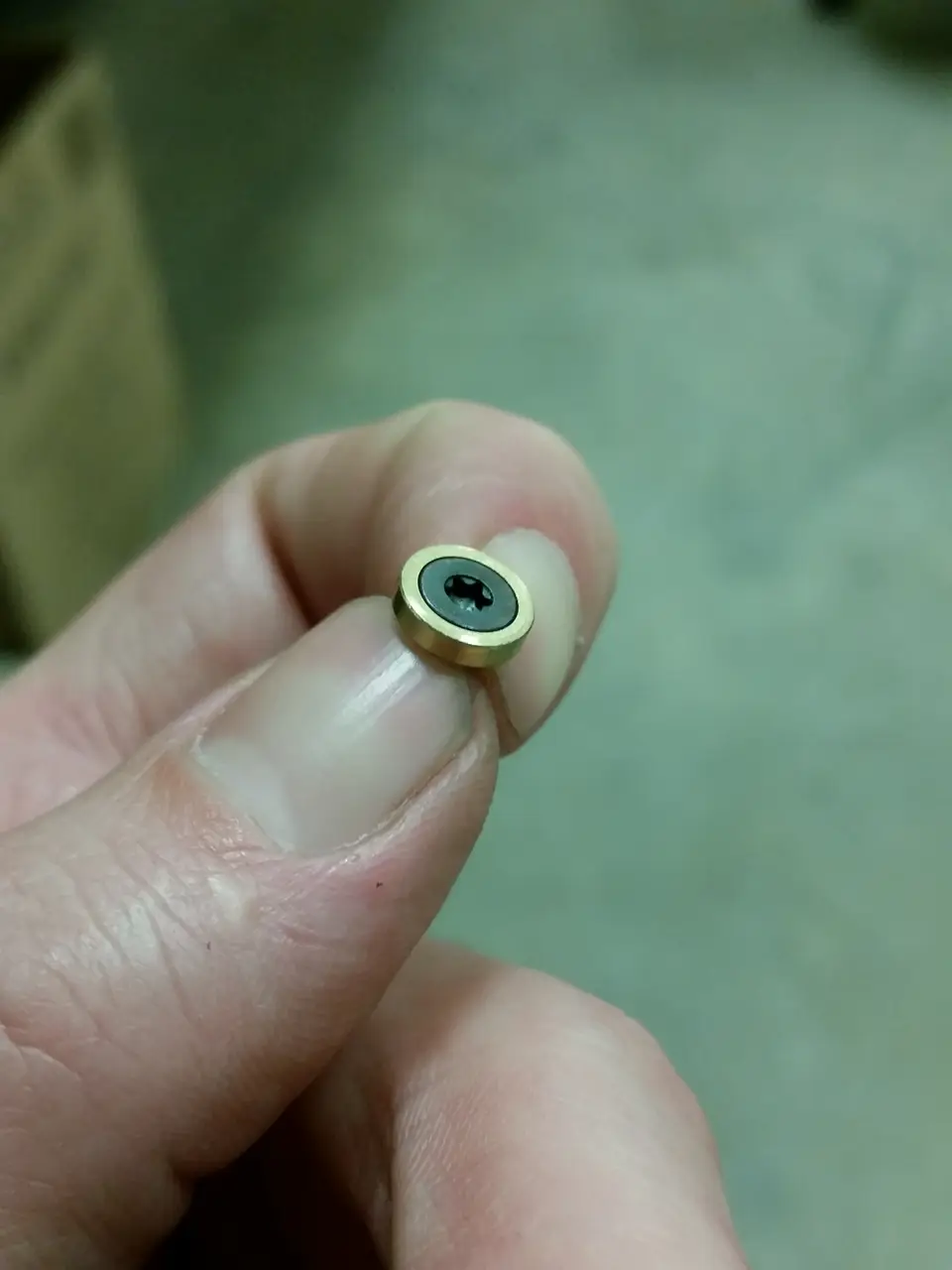 Machined brass fitting close up