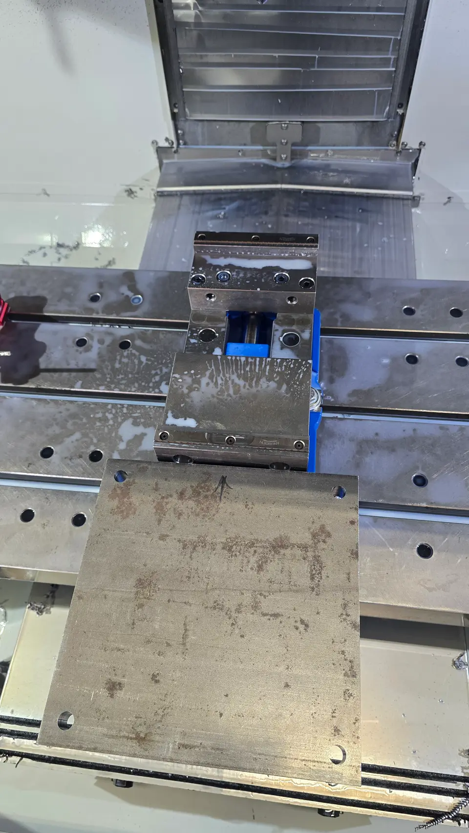 Workpiece set up on the mill
