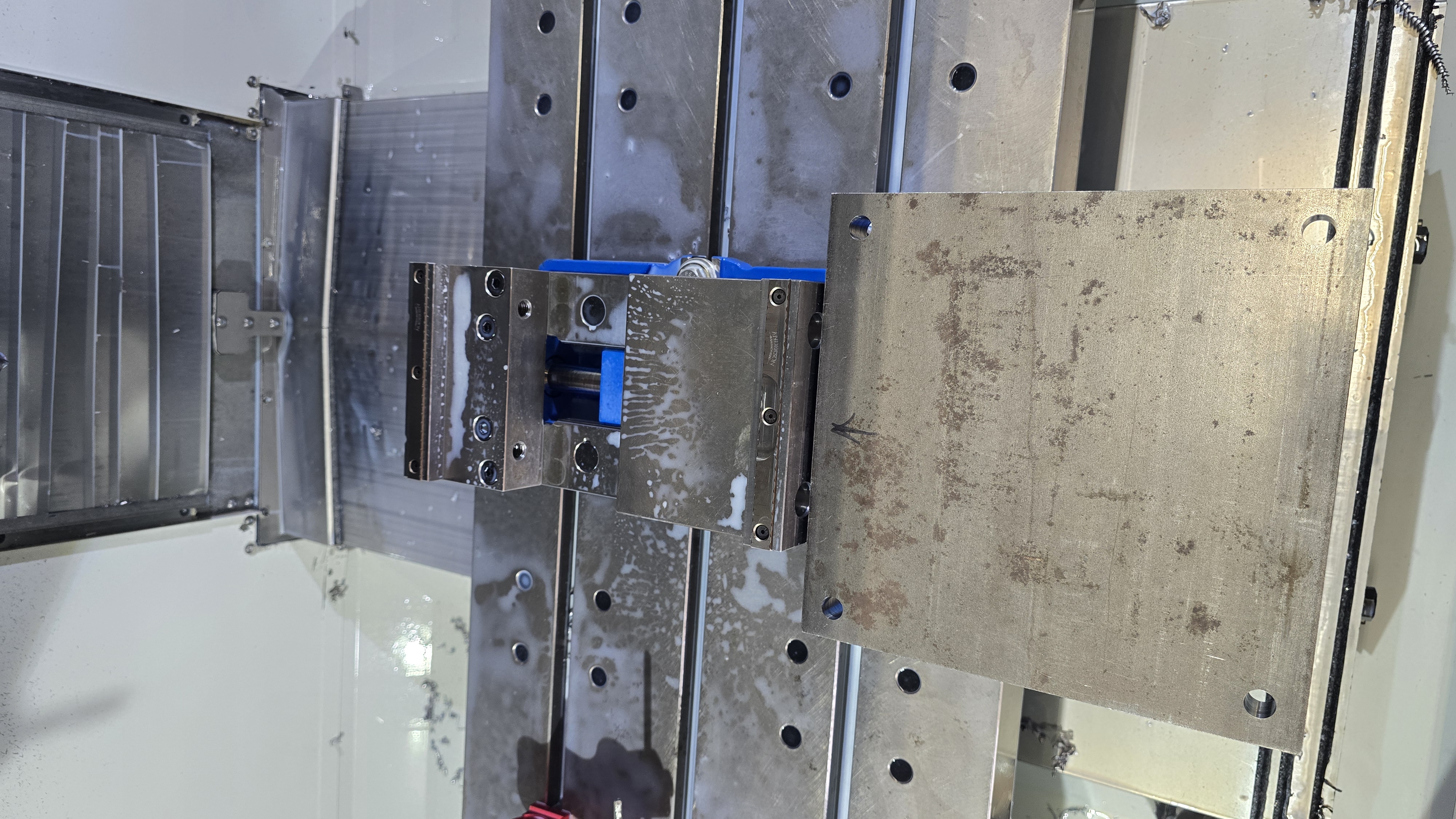Workpiece set up on the mill